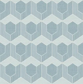 3D Hexagon Wallpaper in Blue