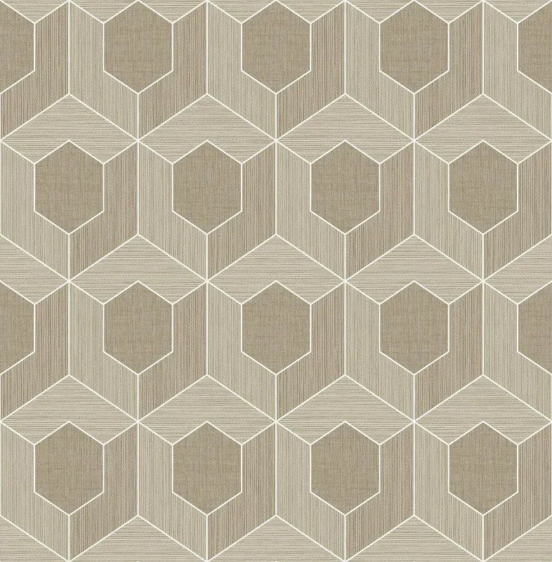 3D Hexagon Wallpaper in Brown