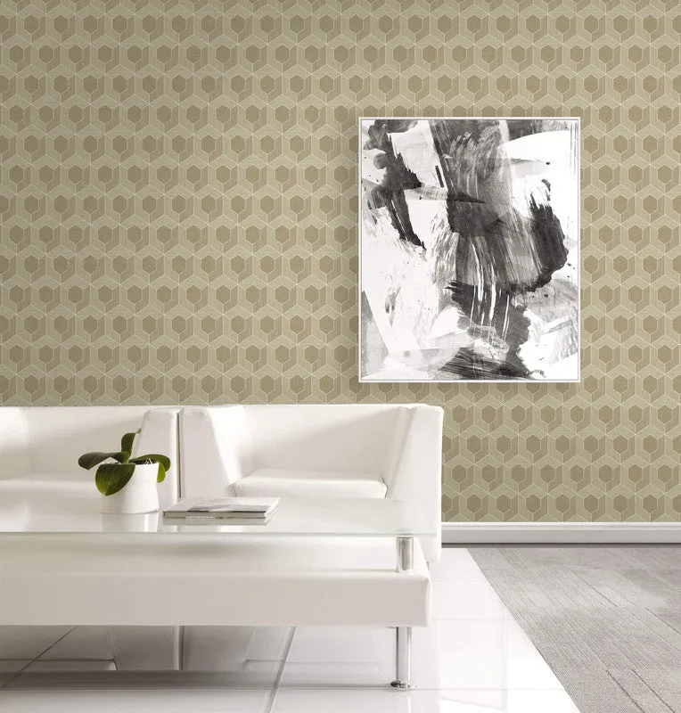 3D Hexagon Wallpaper in Brown