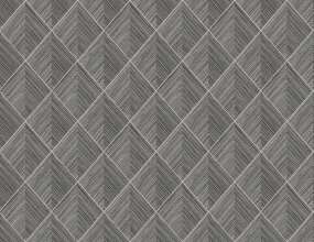 3D Pyramid Faux Grasscloth Wallpaper in Dark Grey