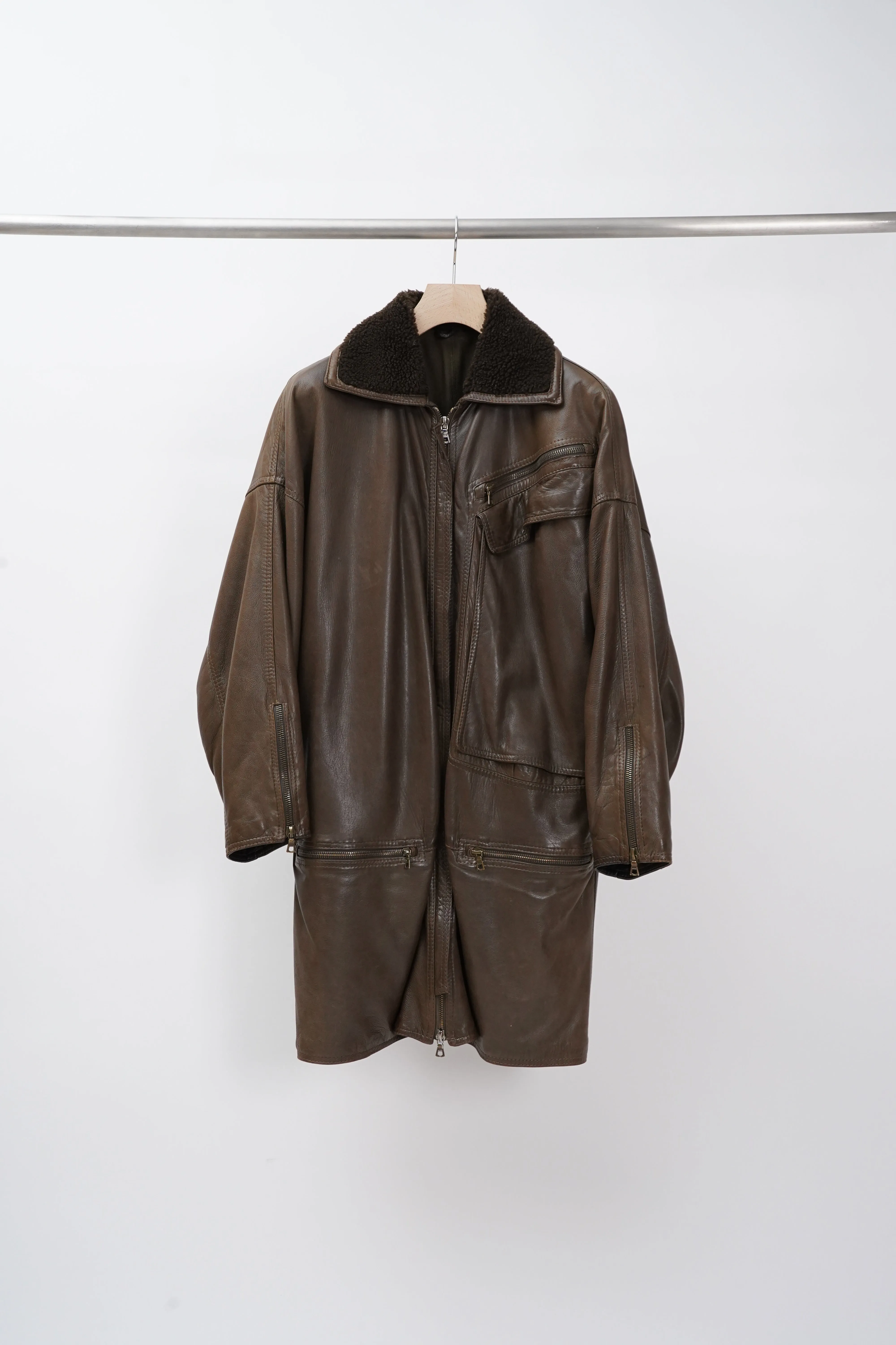 80's "Gianni Varsace" -Designed Leather Coat-