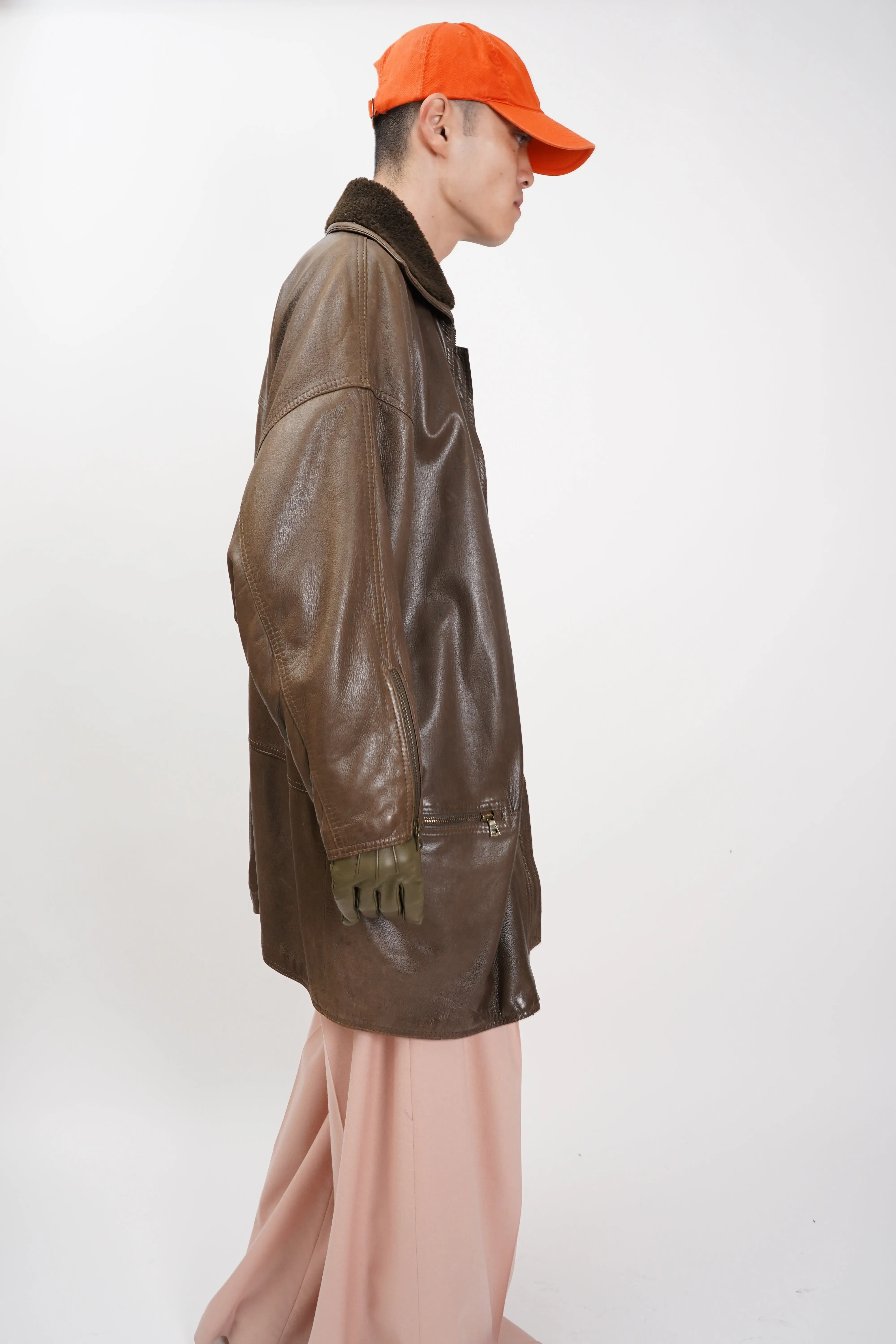 80's "Gianni Varsace" -Designed Leather Coat-