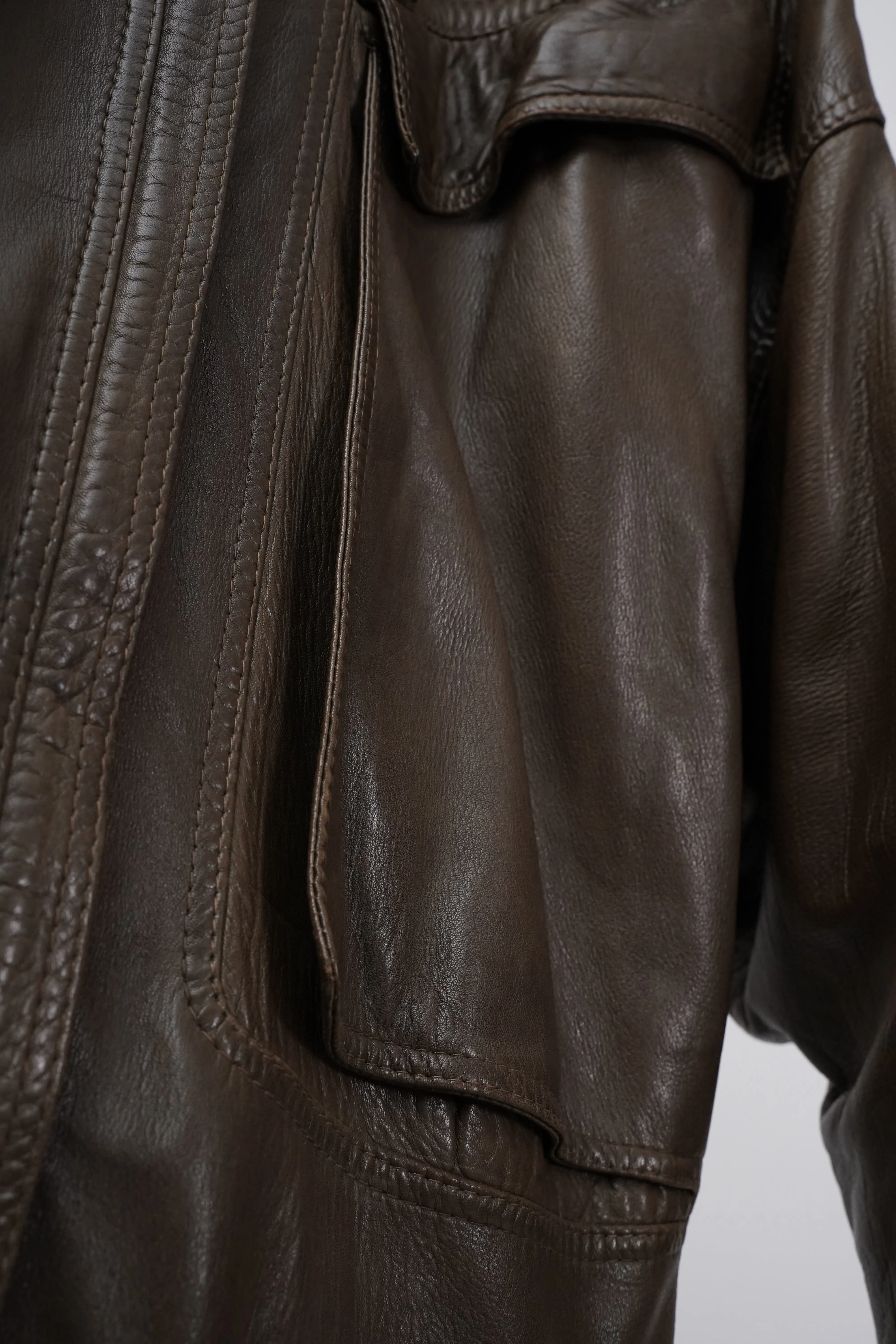 80's "Gianni Varsace" -Designed Leather Coat-