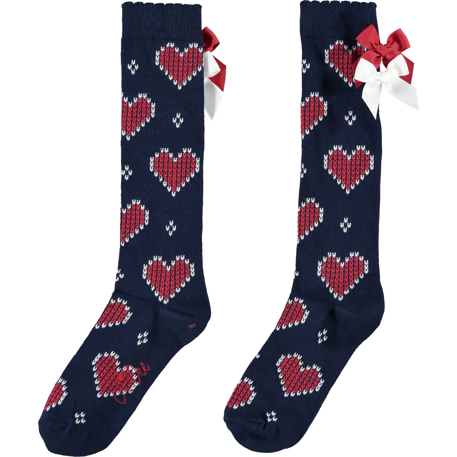 A DEE - Heart Knee High Socks - Navy