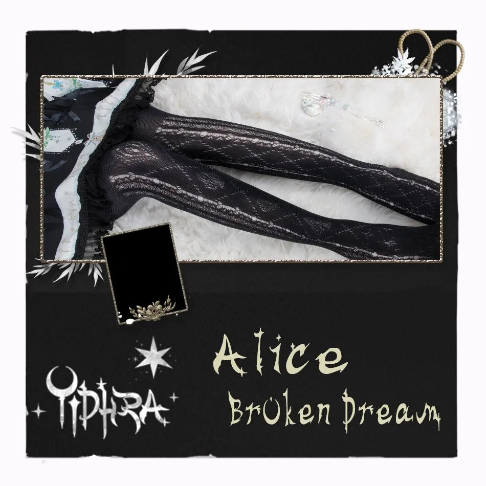 Alice's Broken Dream ~ Sweet White Lolita Tights Women's Summer Pantyhose