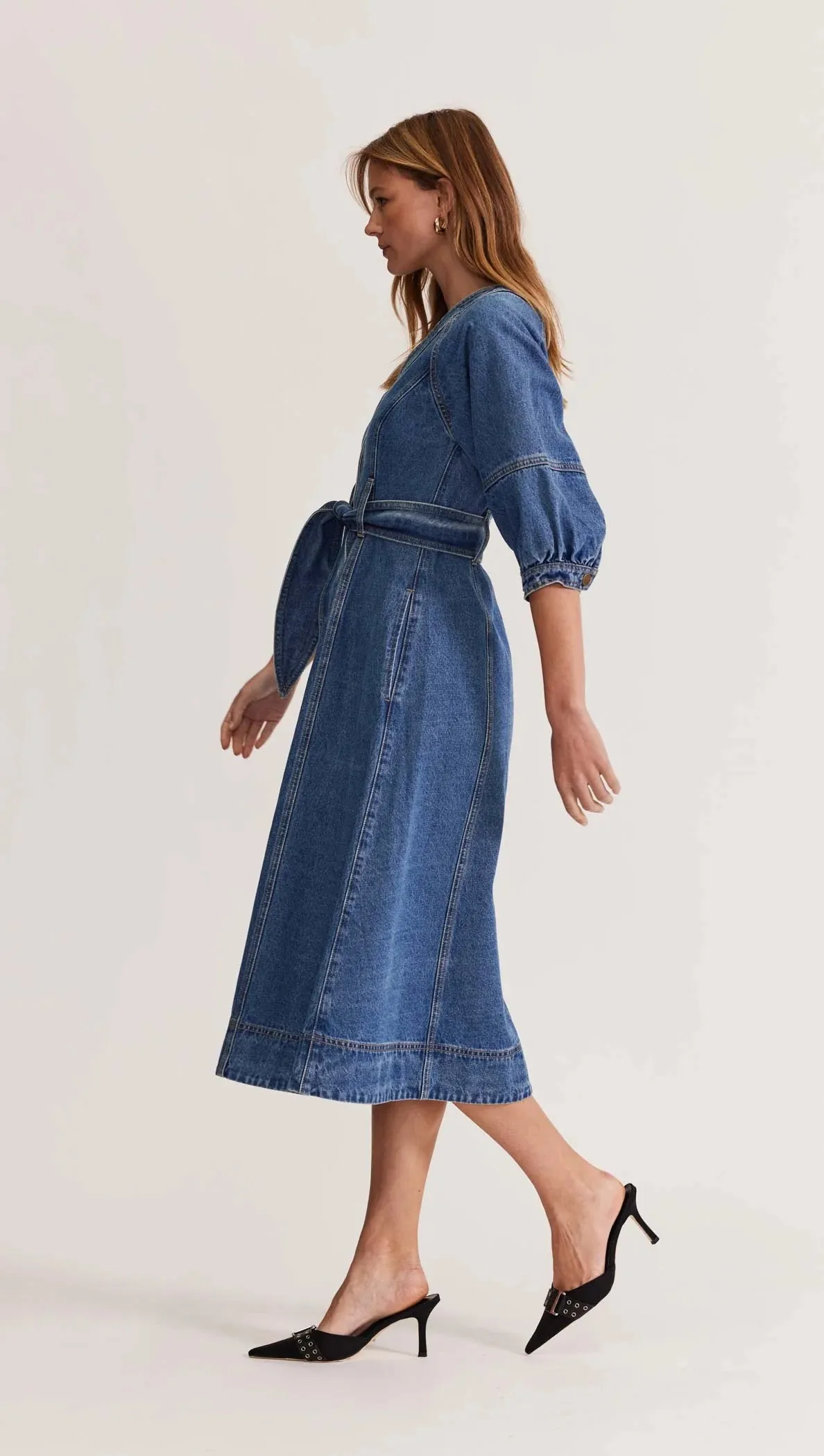 Alita Denim Midi Dress