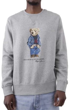 Andover Heather Denim Polo Bear Fleece Sweatshirt