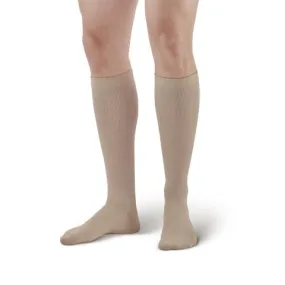 AW Style 104 Men's Microfiber Knee High Dress Socks - 20-30 mmHg (Sale) Small Tan