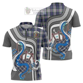 Baird Dress Tartan Zipper Polo Shirt with Epic Bagpipe Style