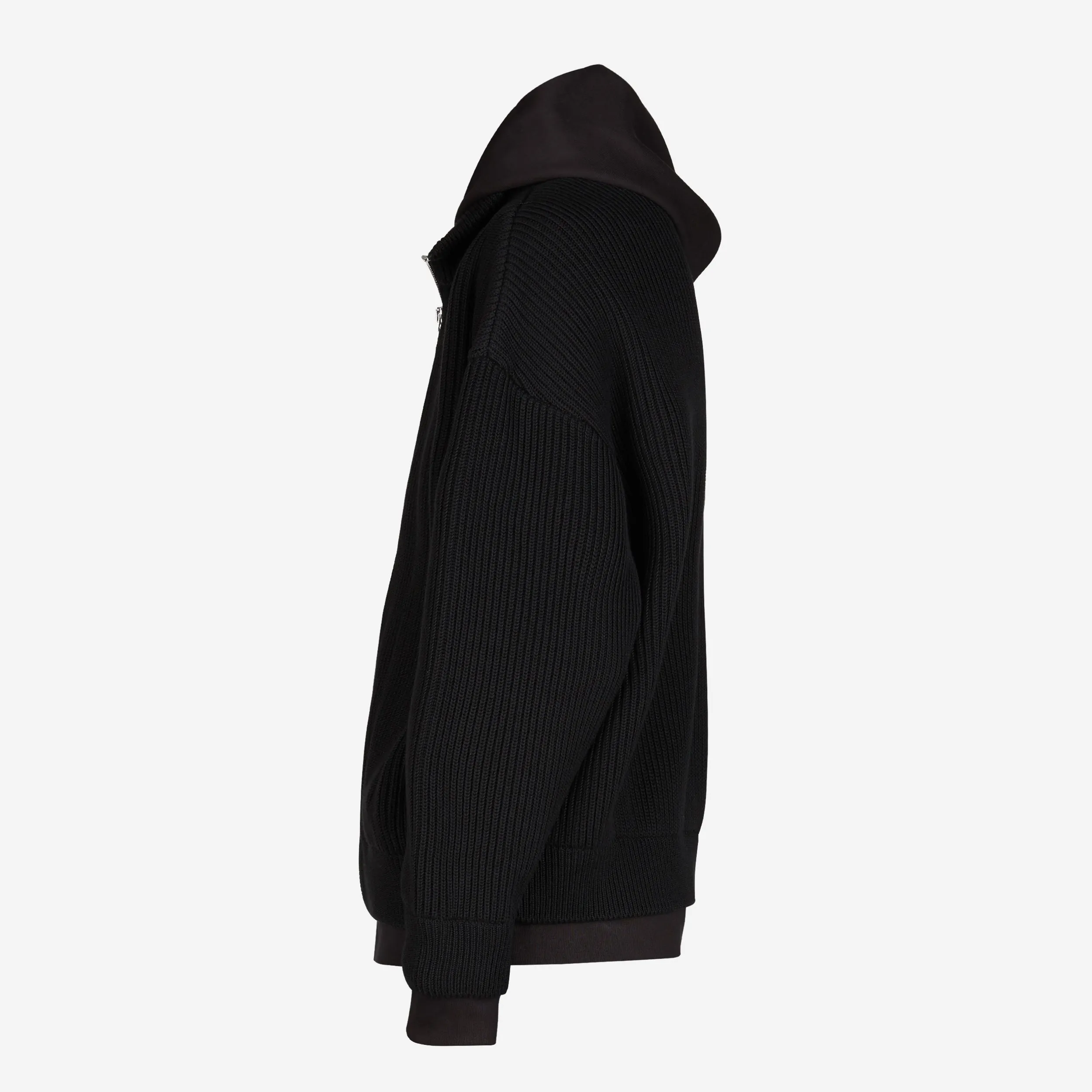 Balenciaga Layered Zip Up Knitted Hoodie