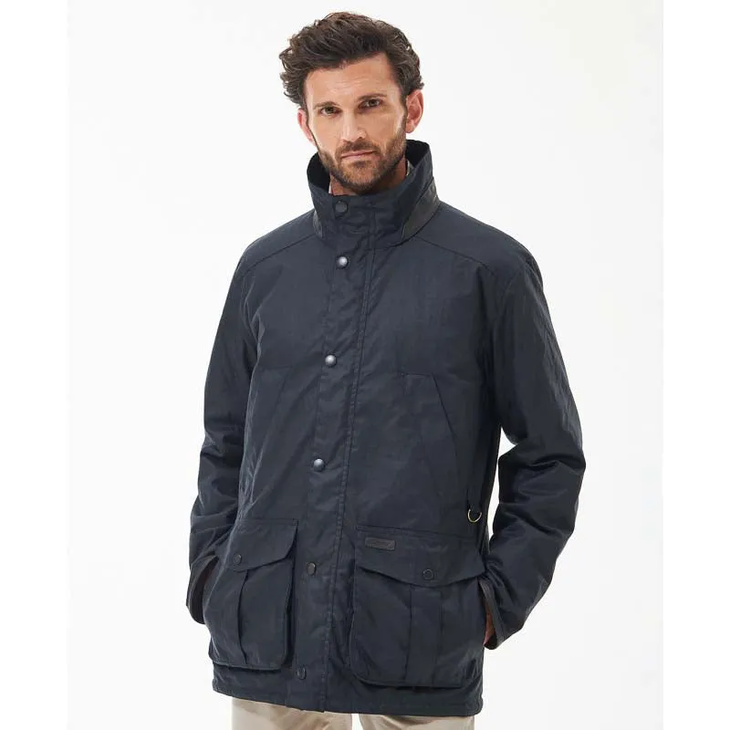 Barbour Brockstone Mens Wax Jacket - Navy