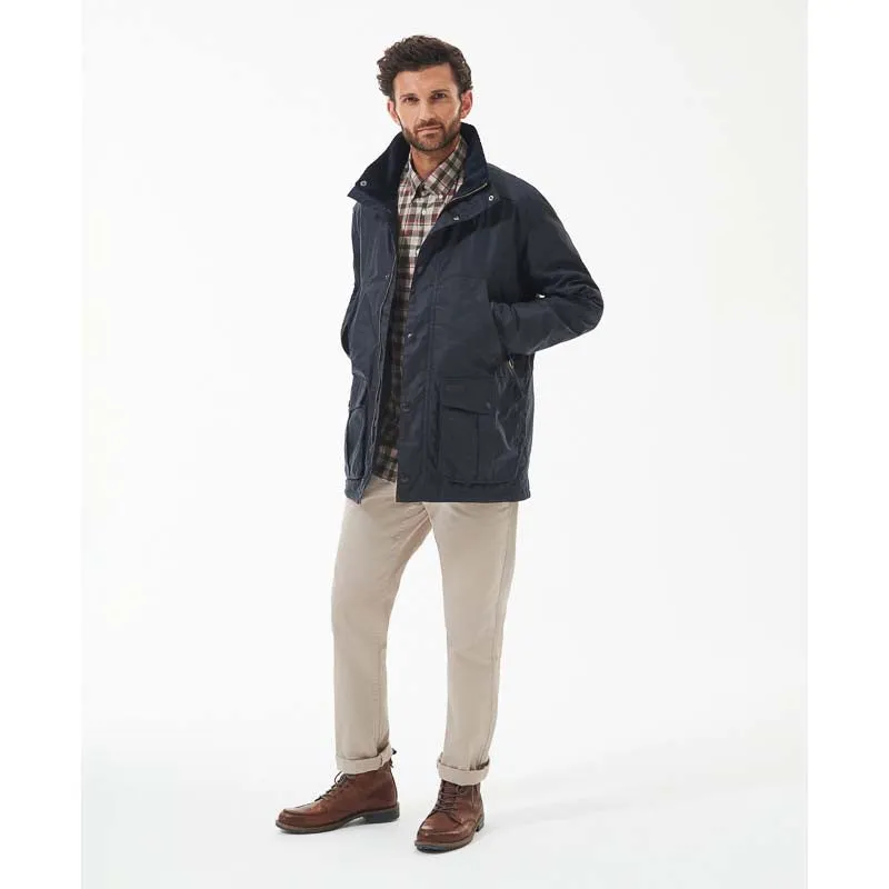 Barbour Brockstone Mens Wax Jacket - Navy