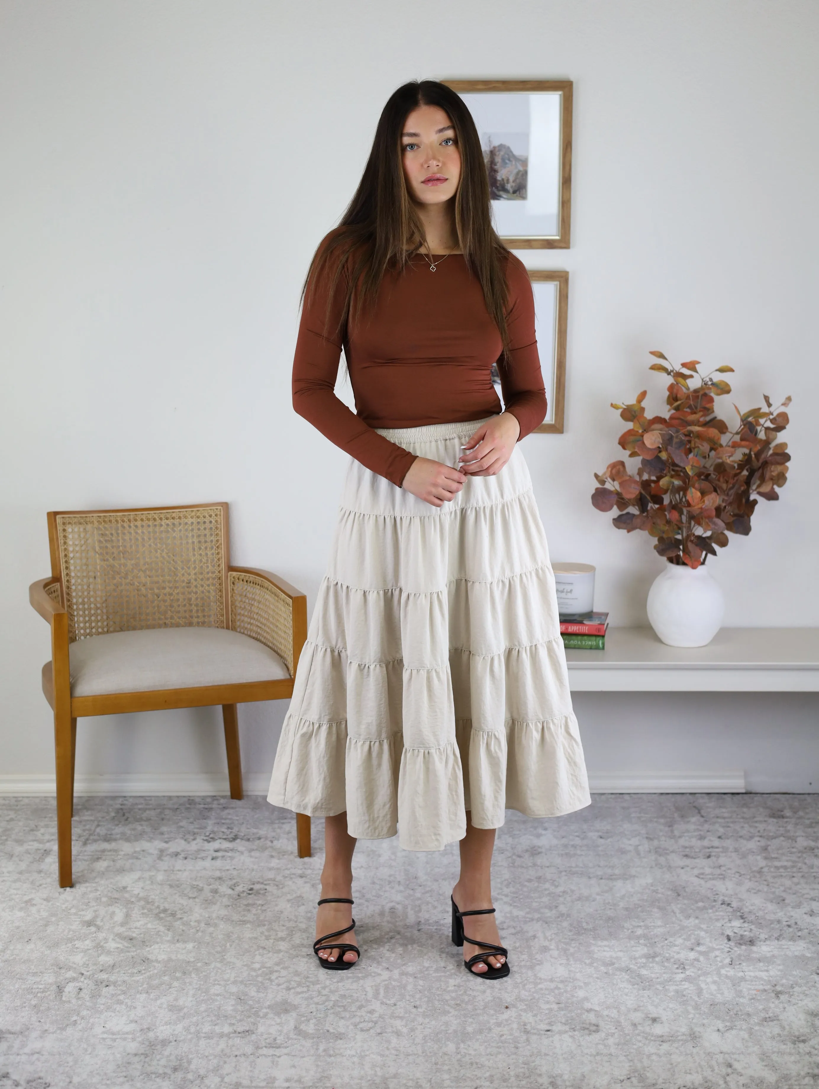 Bernie Tiered Midi Skirt