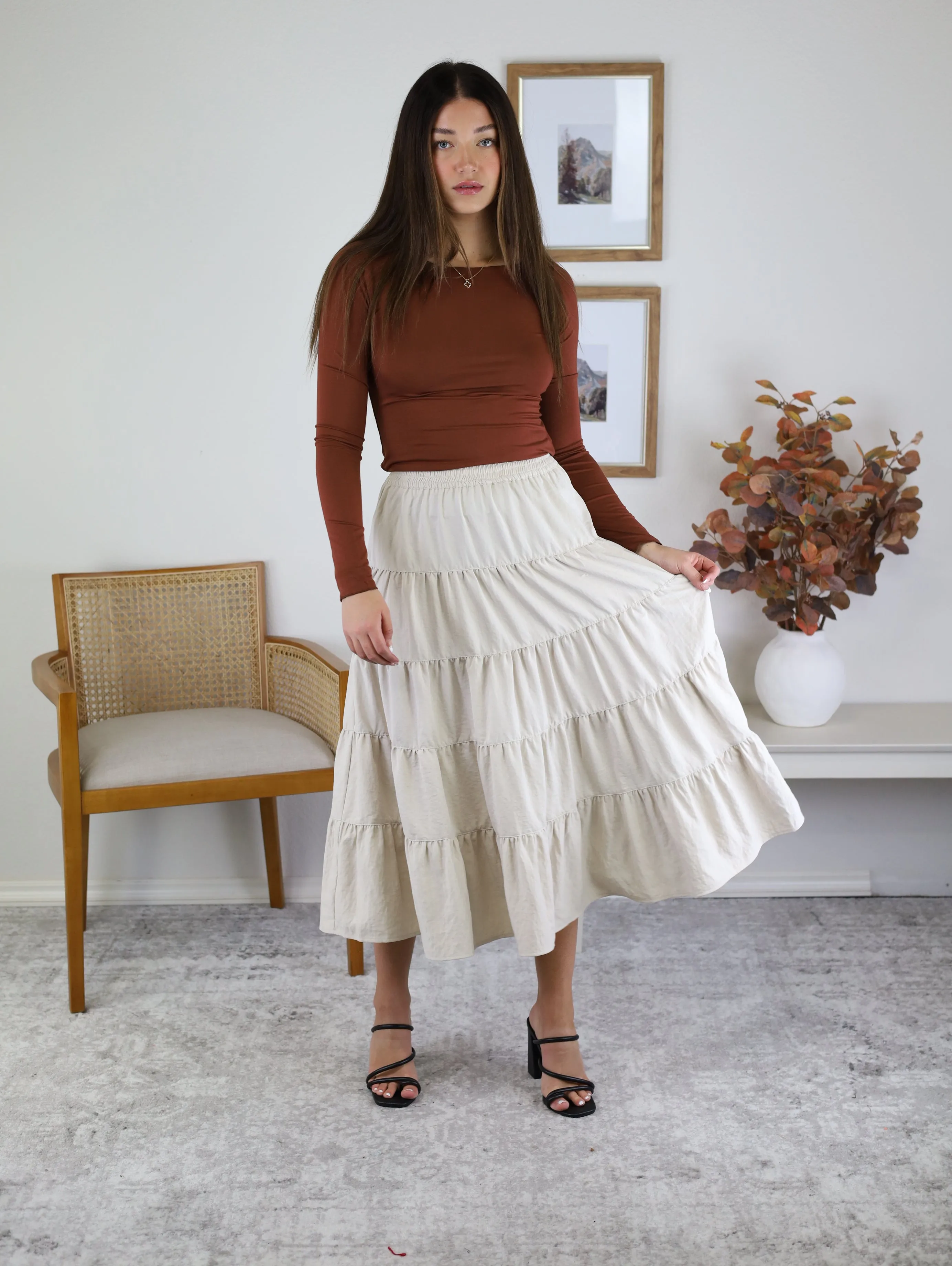 Bernie Tiered Midi Skirt