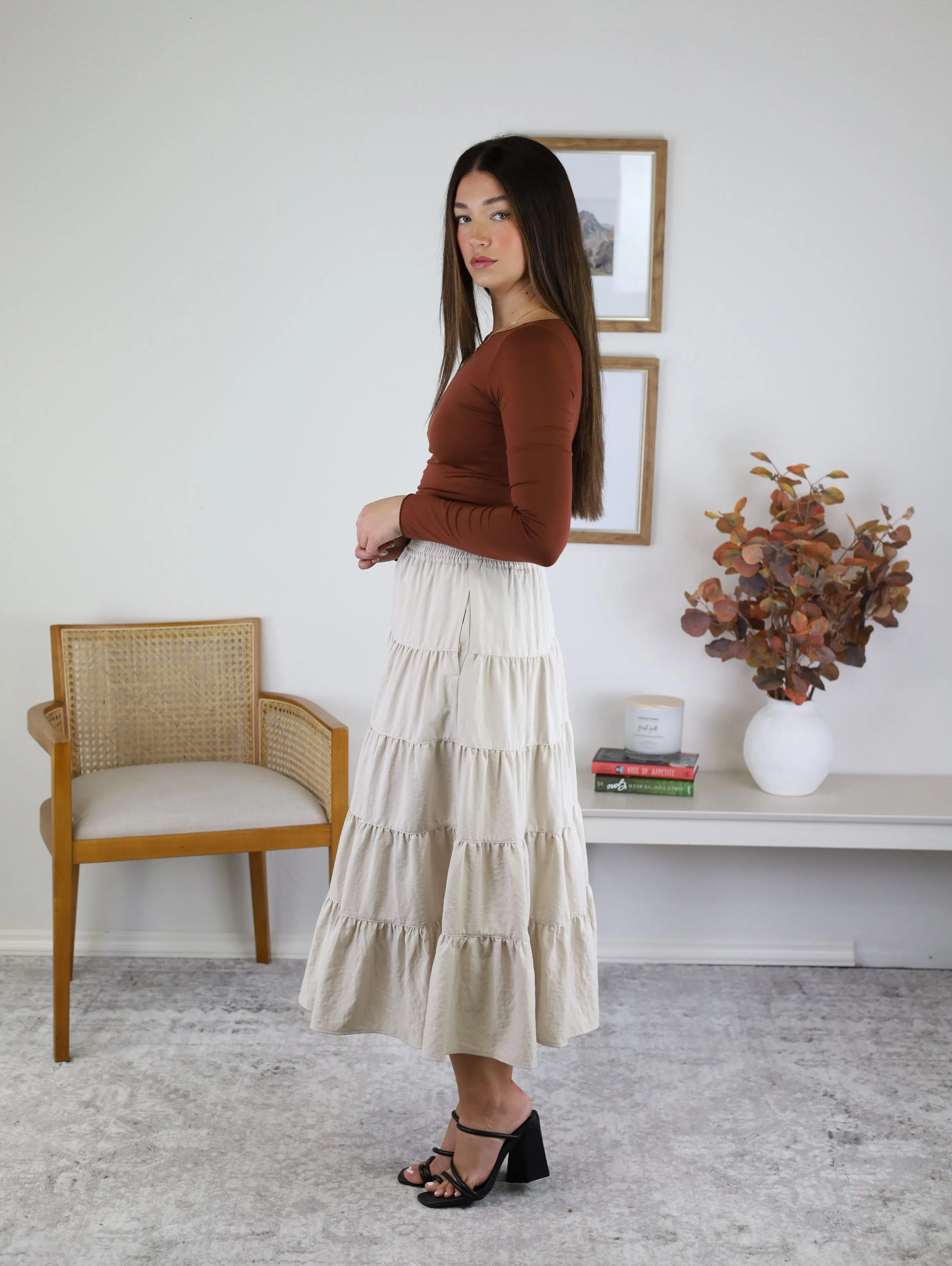 Bernie Tiered Midi Skirt