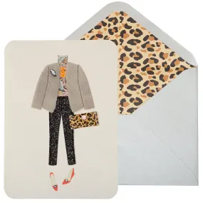 Birthday Card Outfit With Fur Coat