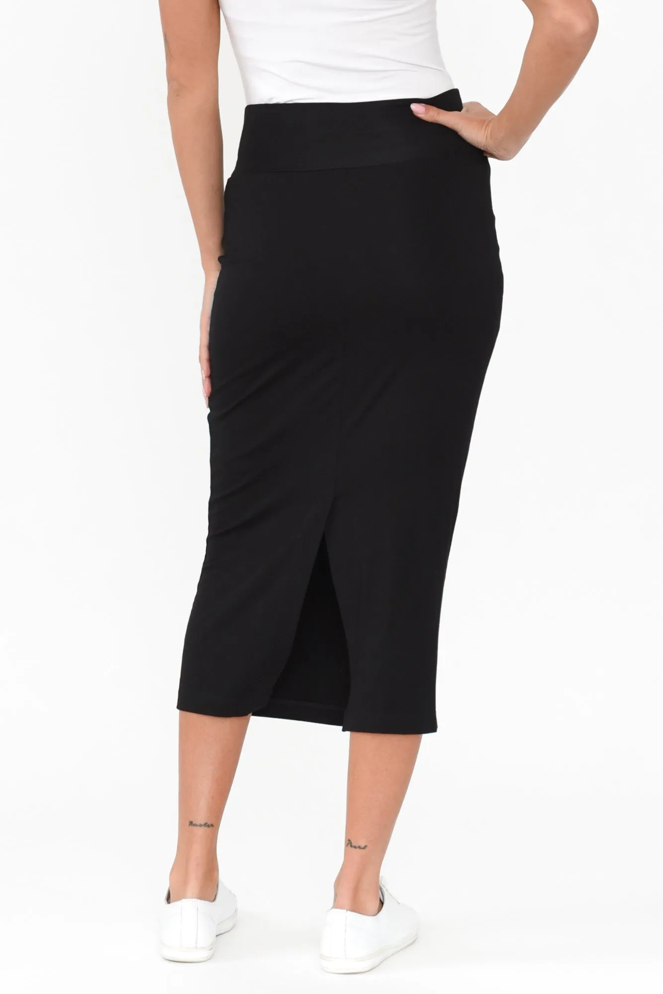 Black Bamboo Maxi Tube Skirt