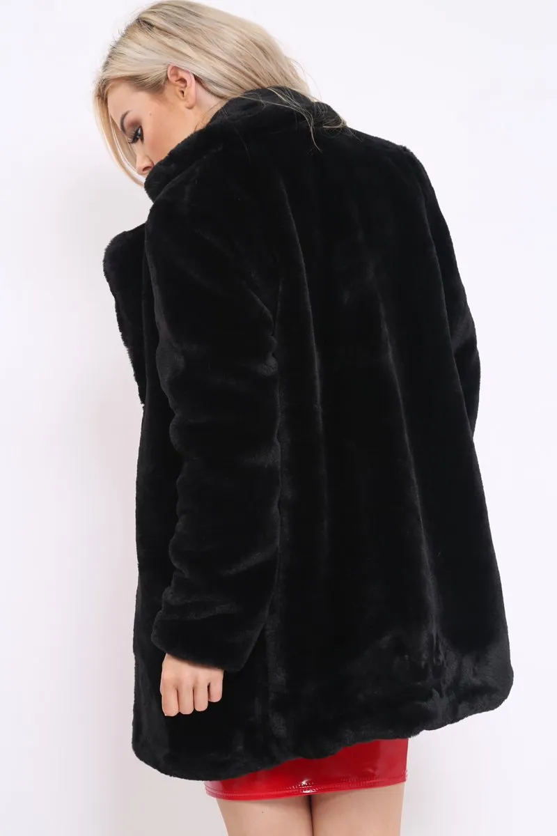 Black Faux Fur Coat - Kinleigh