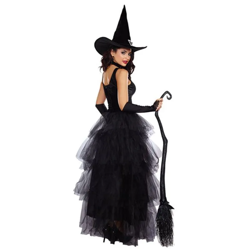 Black Gothic Cosplay Wizard Halloween Witch Dress