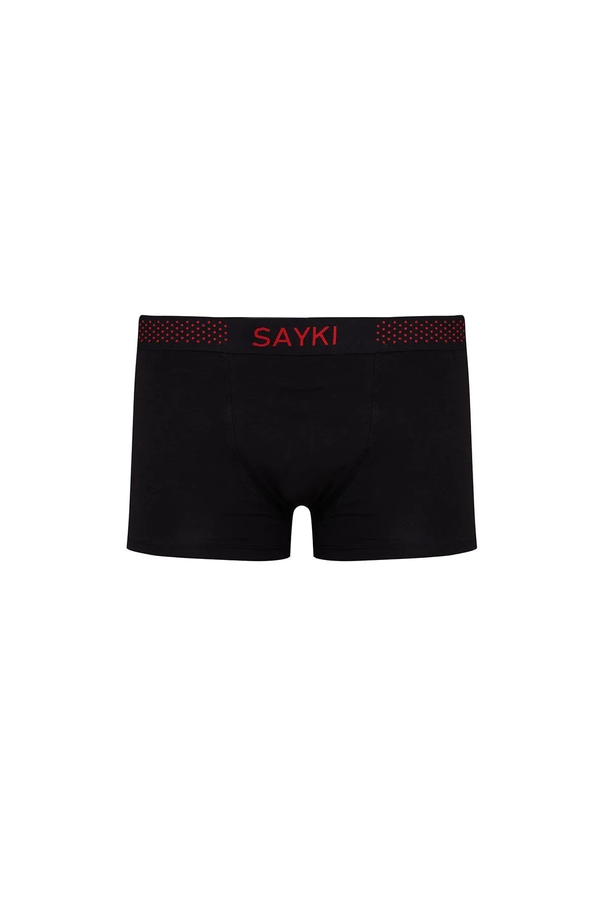 Black - Gray Dot Patterned Modal Jersey Boxer