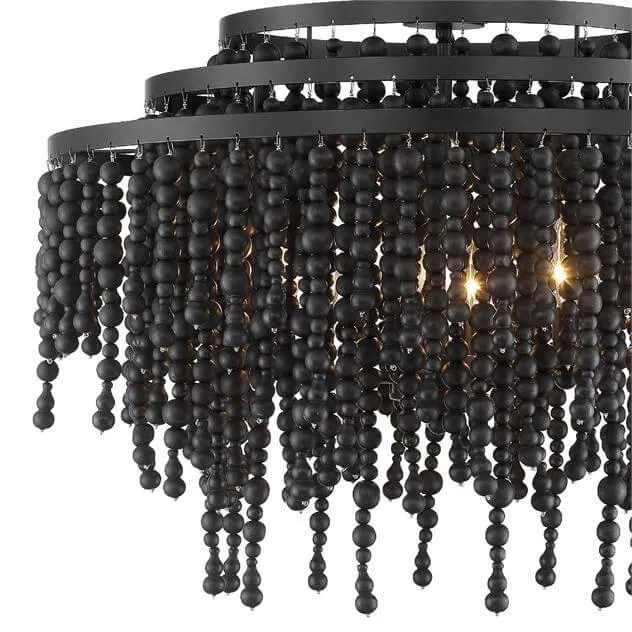 Black Poppy Beaded Chandelier