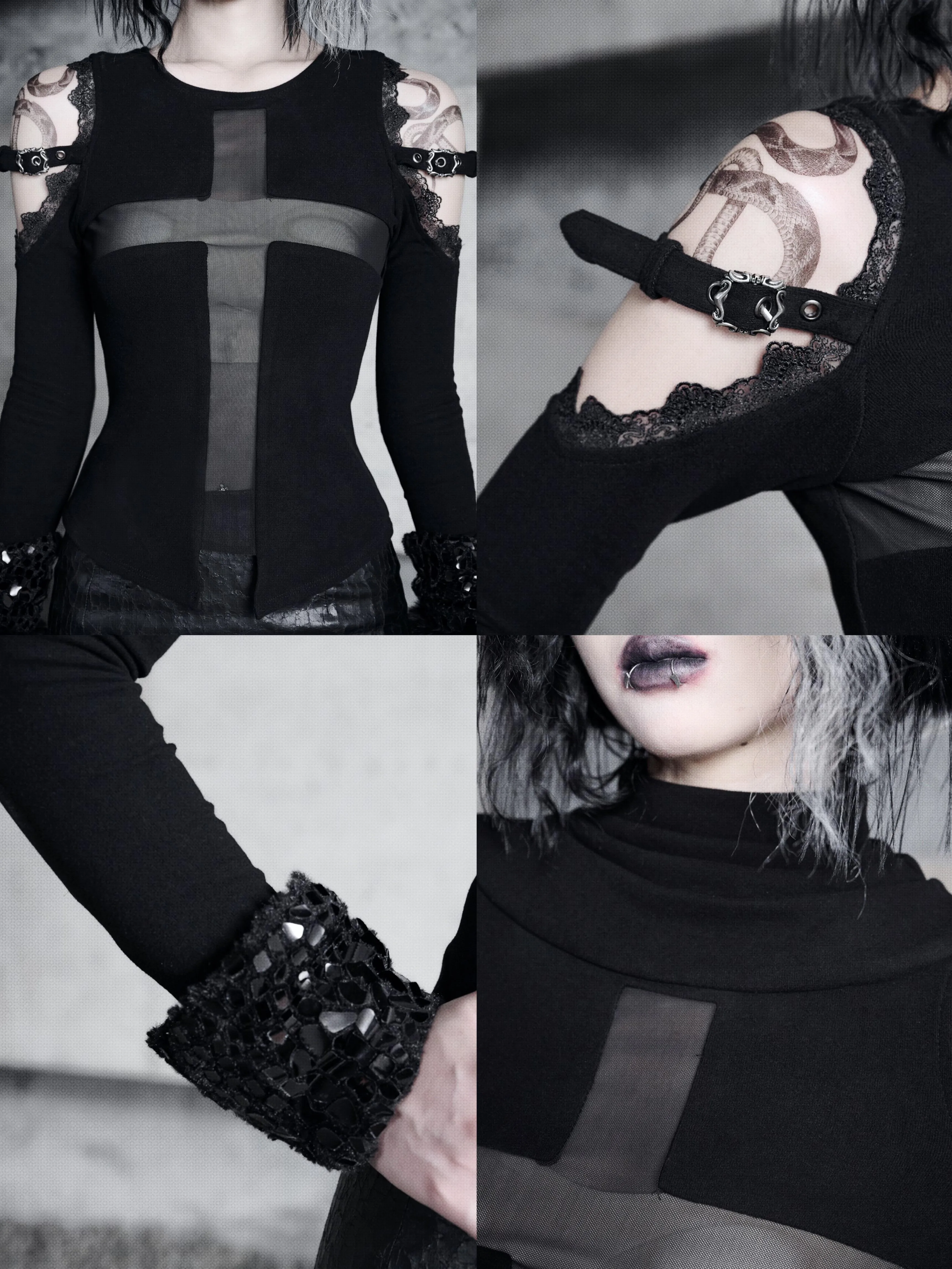 [Blood Supply] Shadow Stalker Gothic Faux Wool Base Shirt