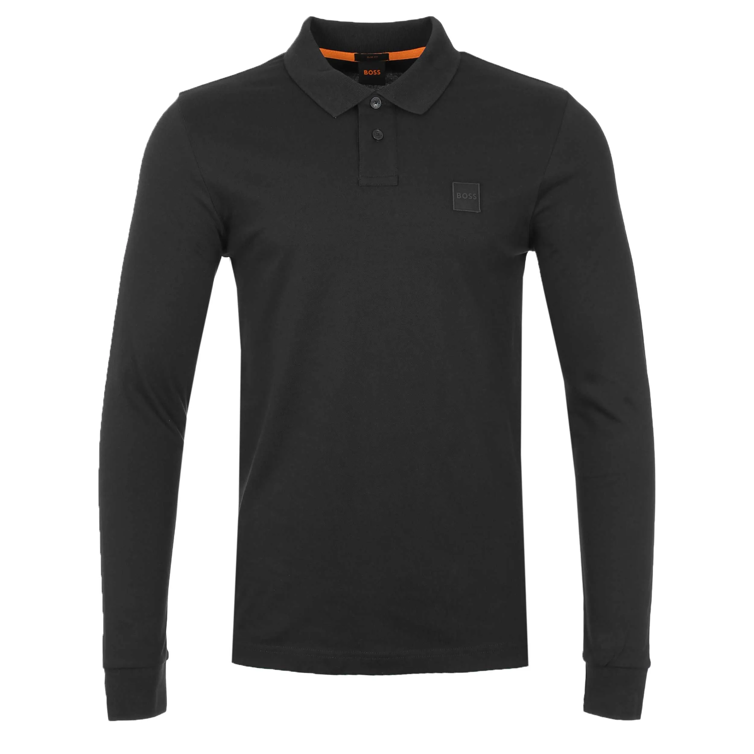 BOSS Passerby Long Sleeve Polo Shirt in Black