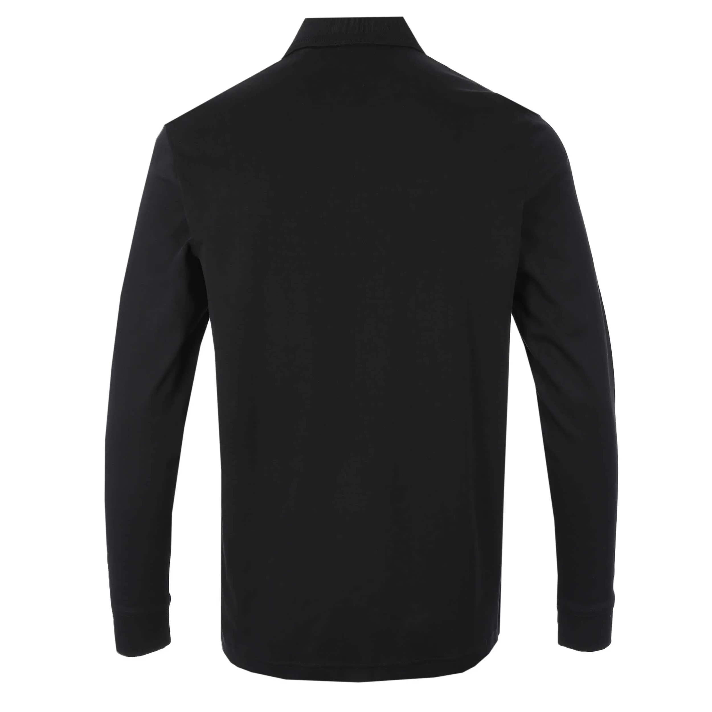 BOSS Pe Interlock Long Polo Shirt in Black