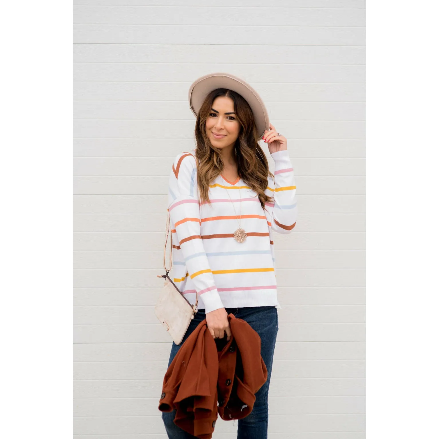 Bright V Neck Sweater