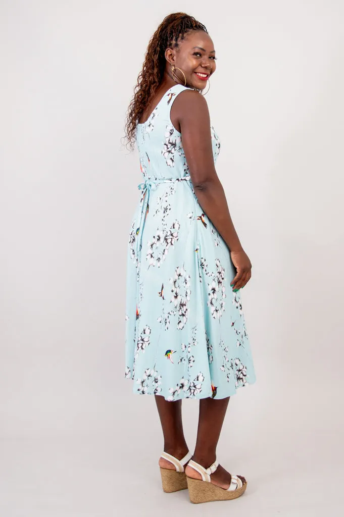 Bristol Dress, Oiseau, Linen Bamboo