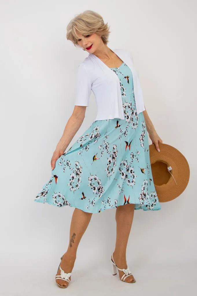 Bristol Dress, Oiseau, Linen Bamboo