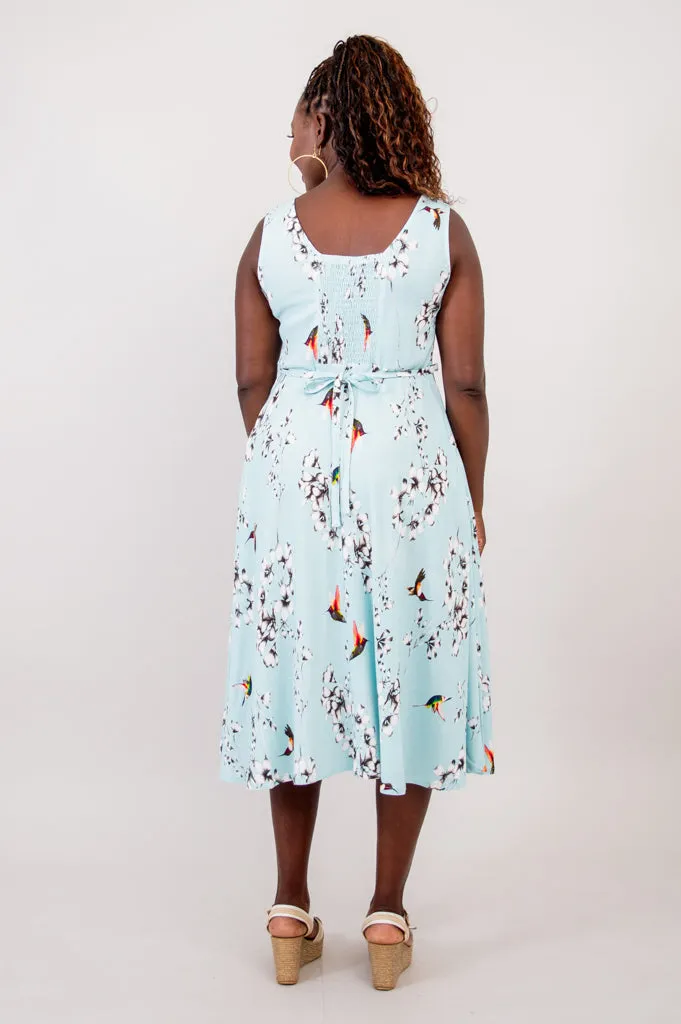 Bristol Dress, Oiseau, Linen Bamboo