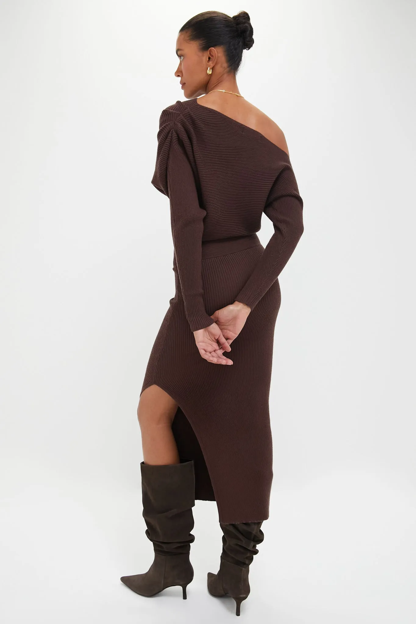 Brown Giovanna Sweater Maxi Dress