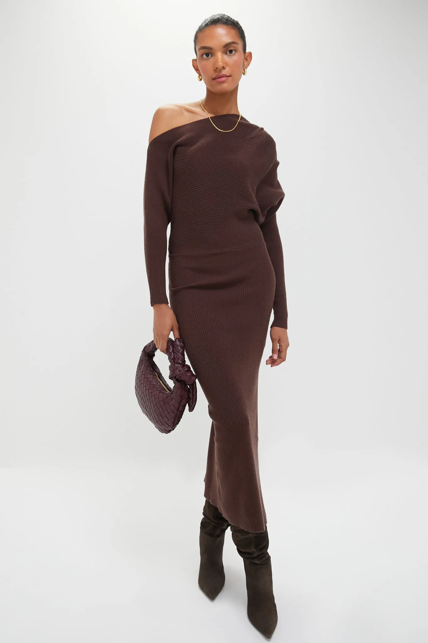 Brown Giovanna Sweater Maxi Dress