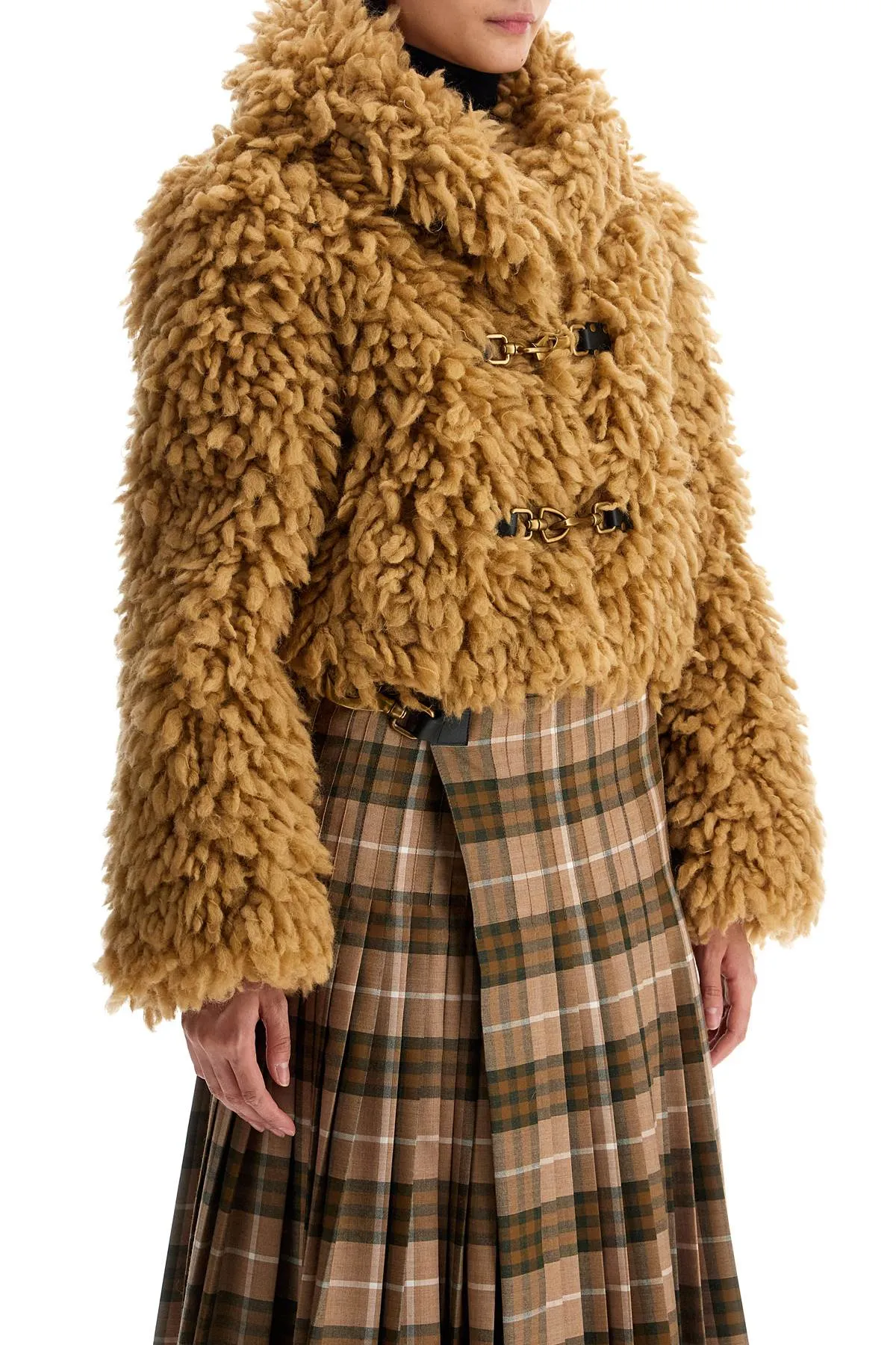 Burberry cropped faux fur effect jacket