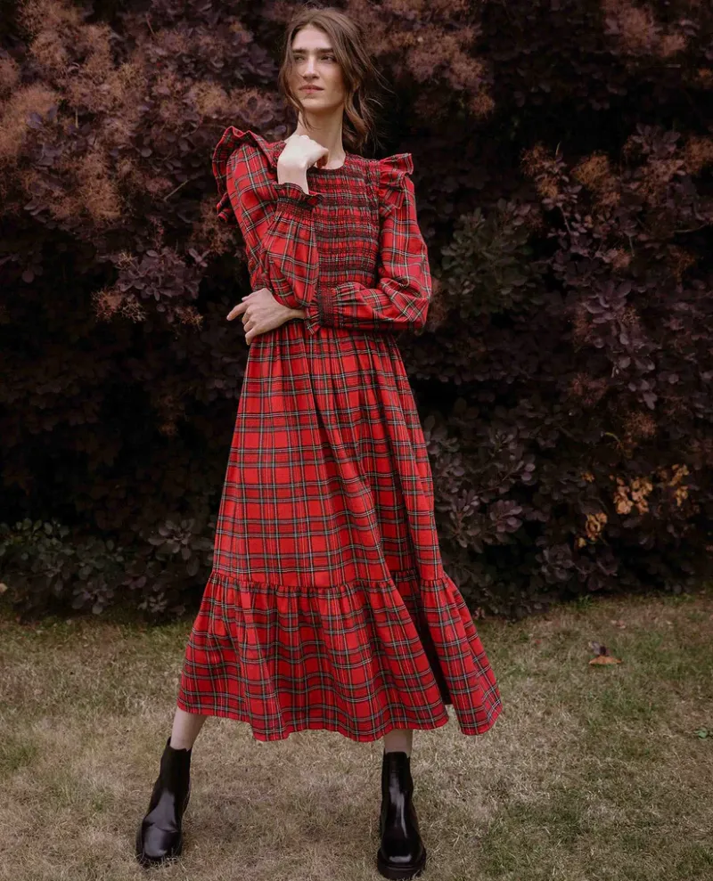 By Iris Freya Red Tartan Dress