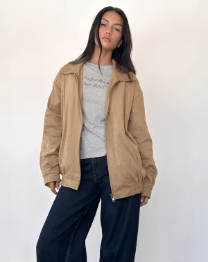 Cavita Jacket in Faux Suede Tan