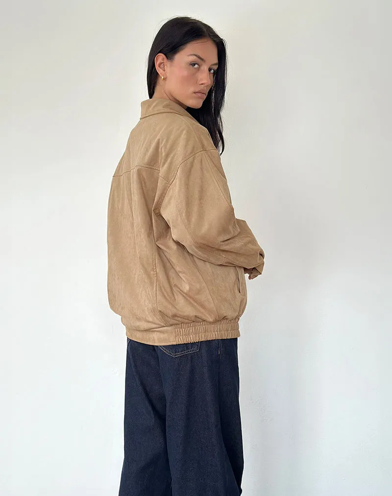 Cavita Jacket in Faux Suede Tan