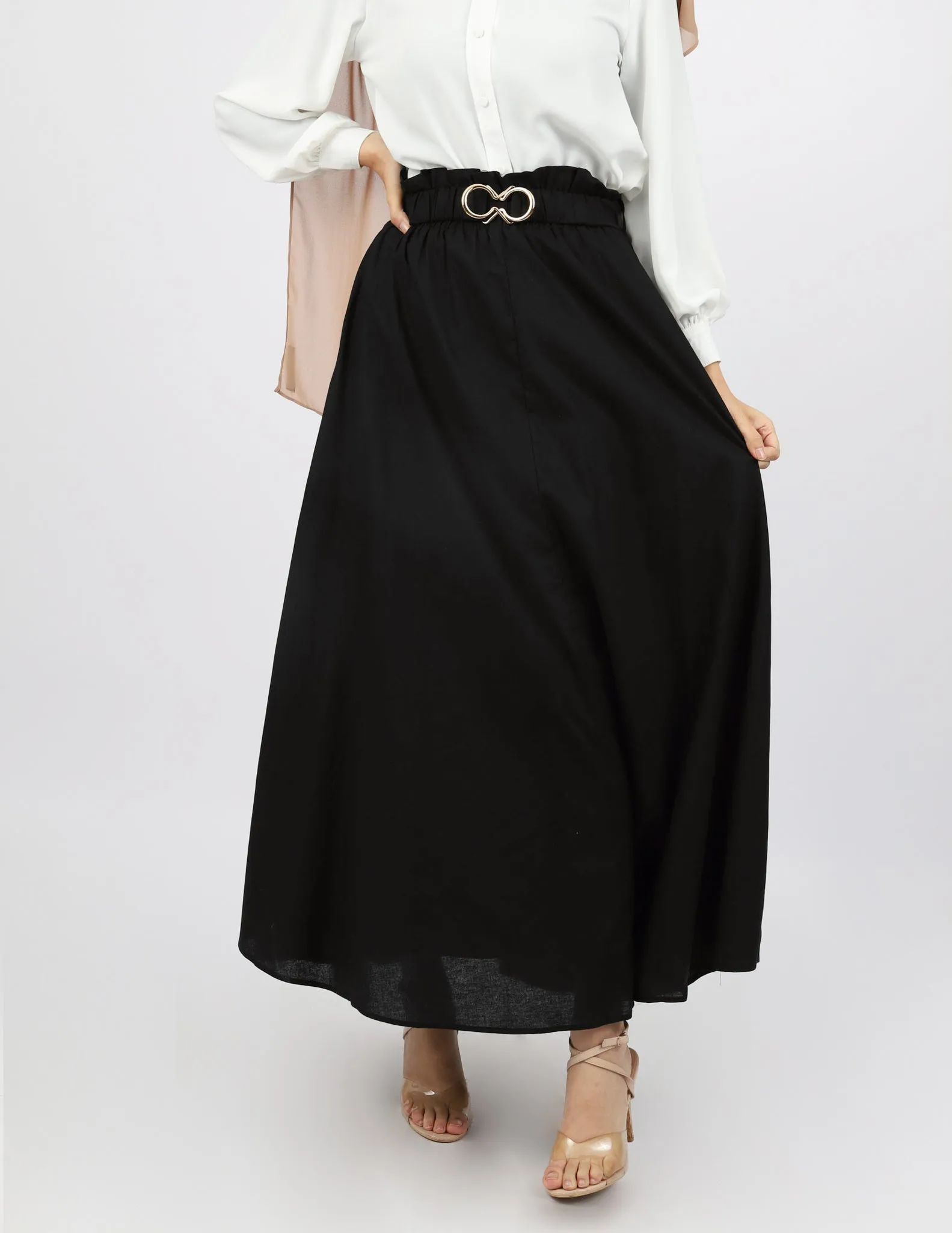 Cinch A Line Linen Skirt