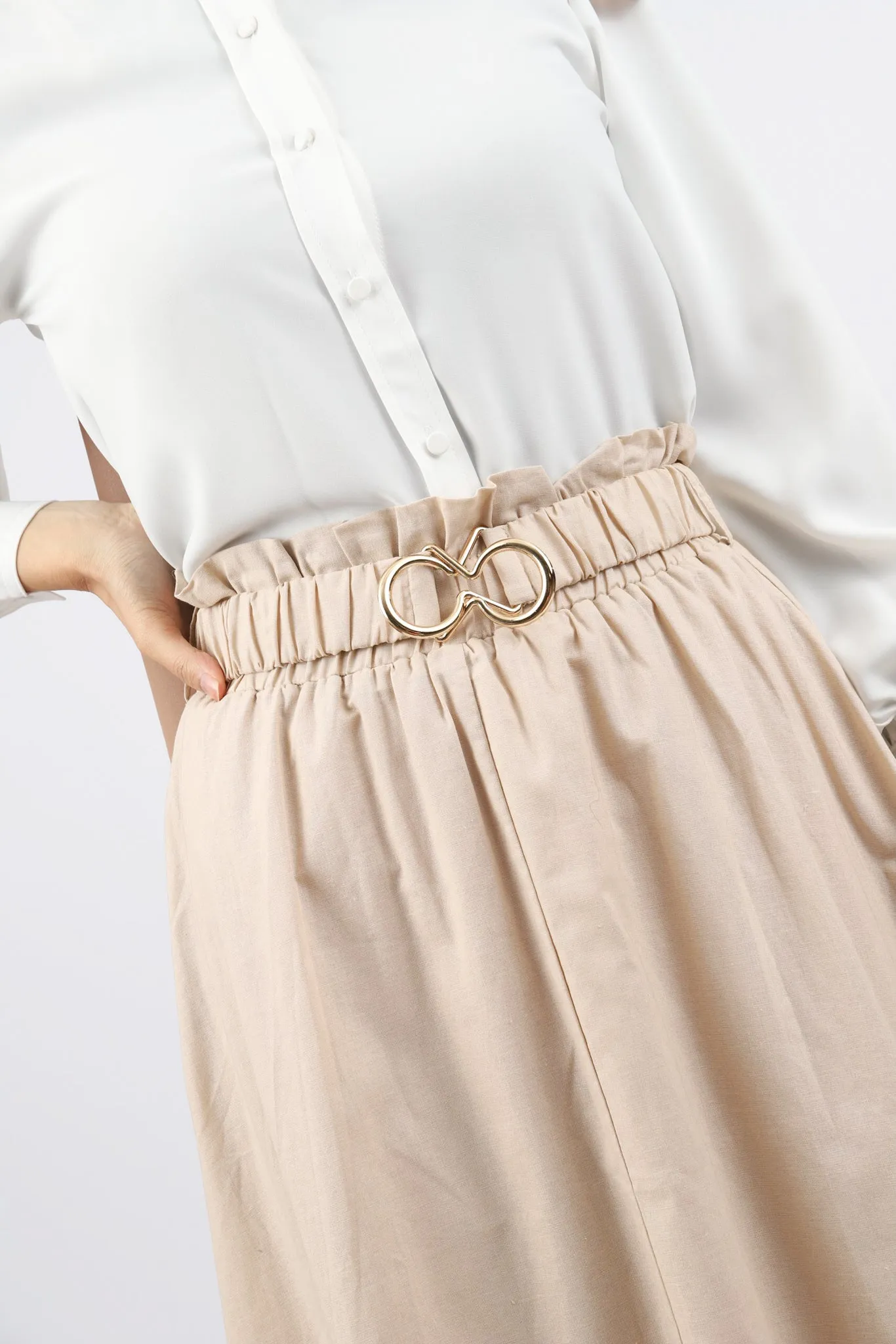 Cinch A Line Linen Skirt