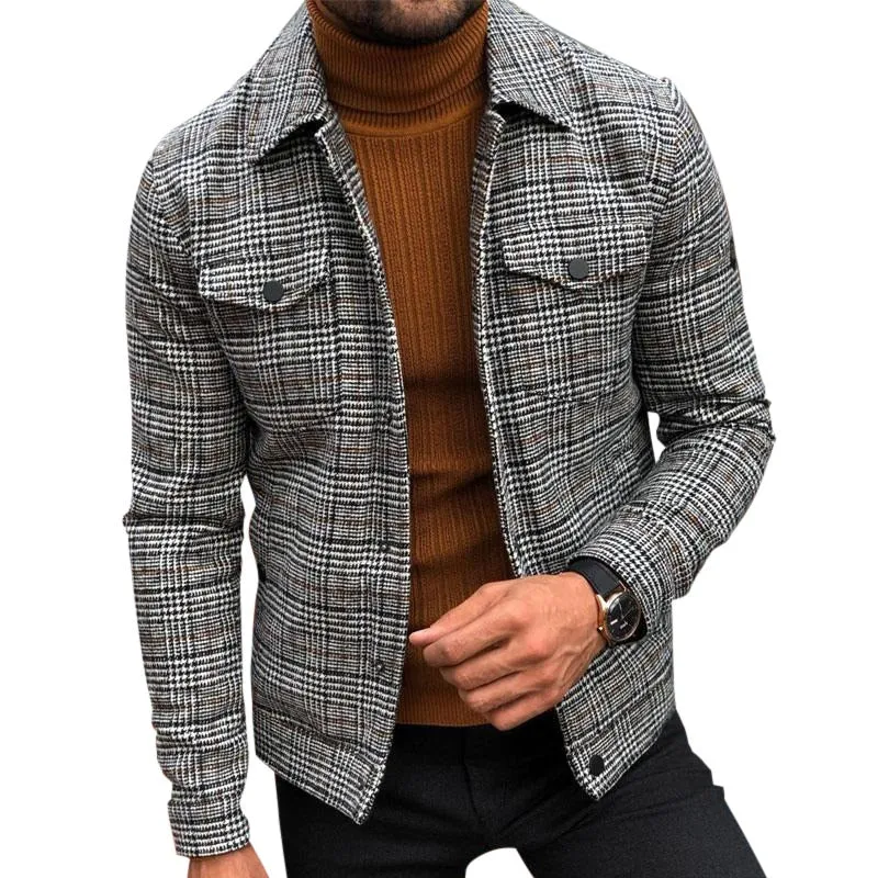 Classic Fine Plaid Casual Jacket