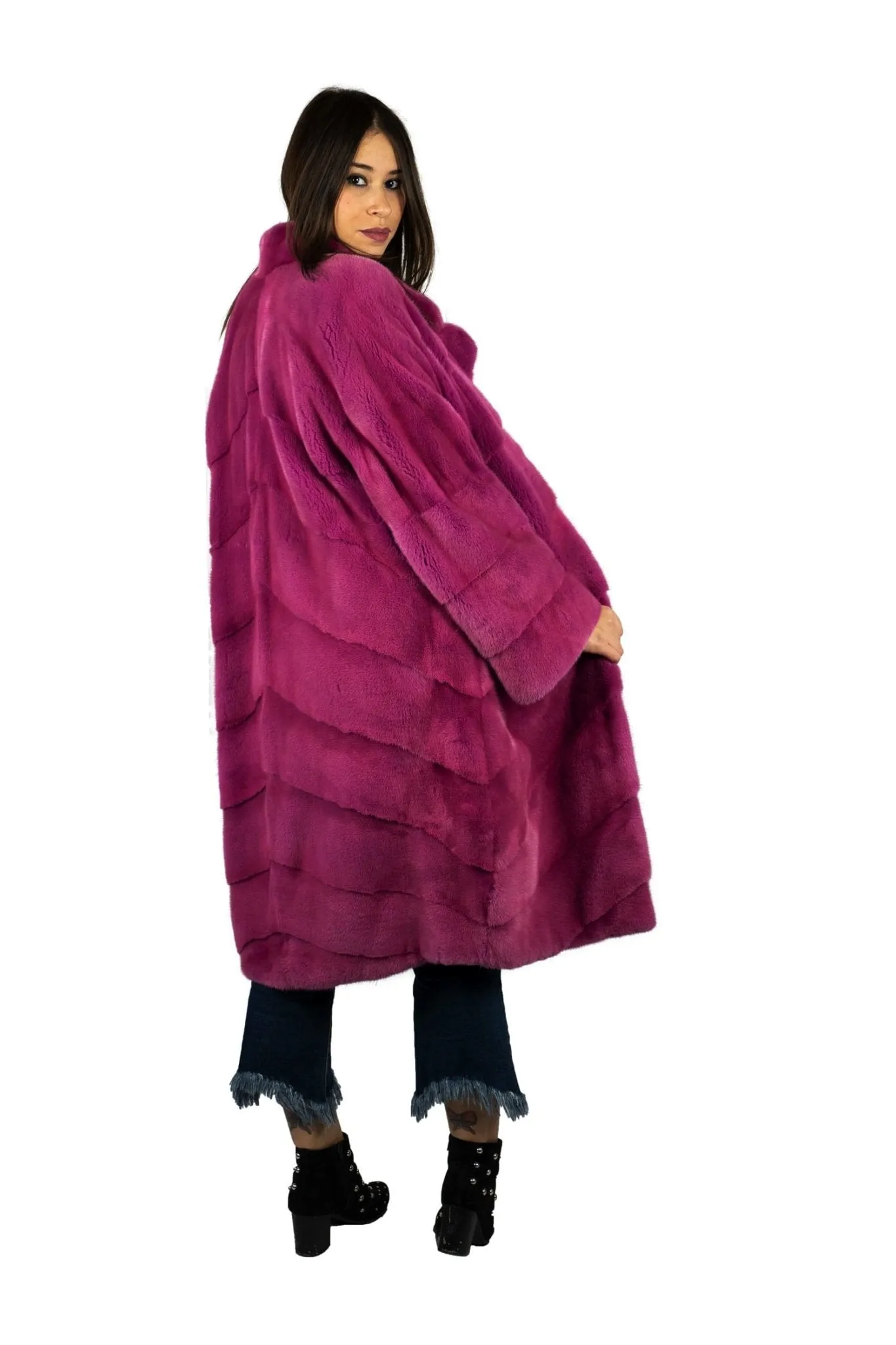 Coat in mink Rose