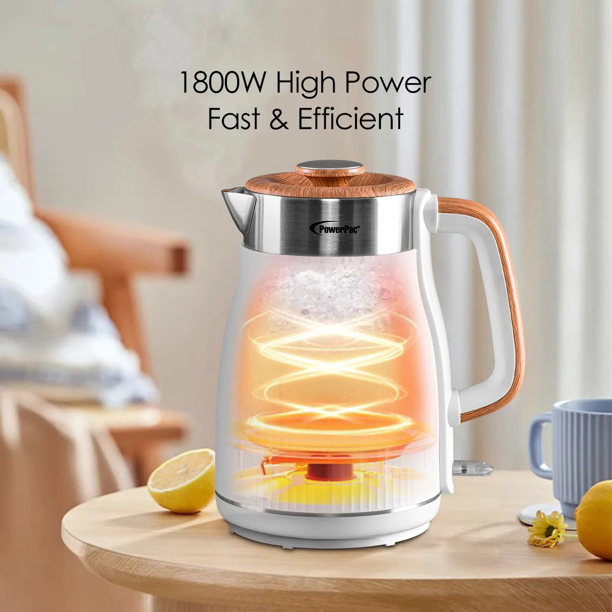 Cordless Kettle Jug, Electric Kettle Jug 1.8L Cool Touch Insulation (PPJ2030BK)