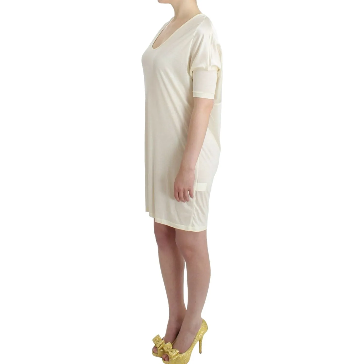 Costume National Chic White Modal Above-Knee Dress