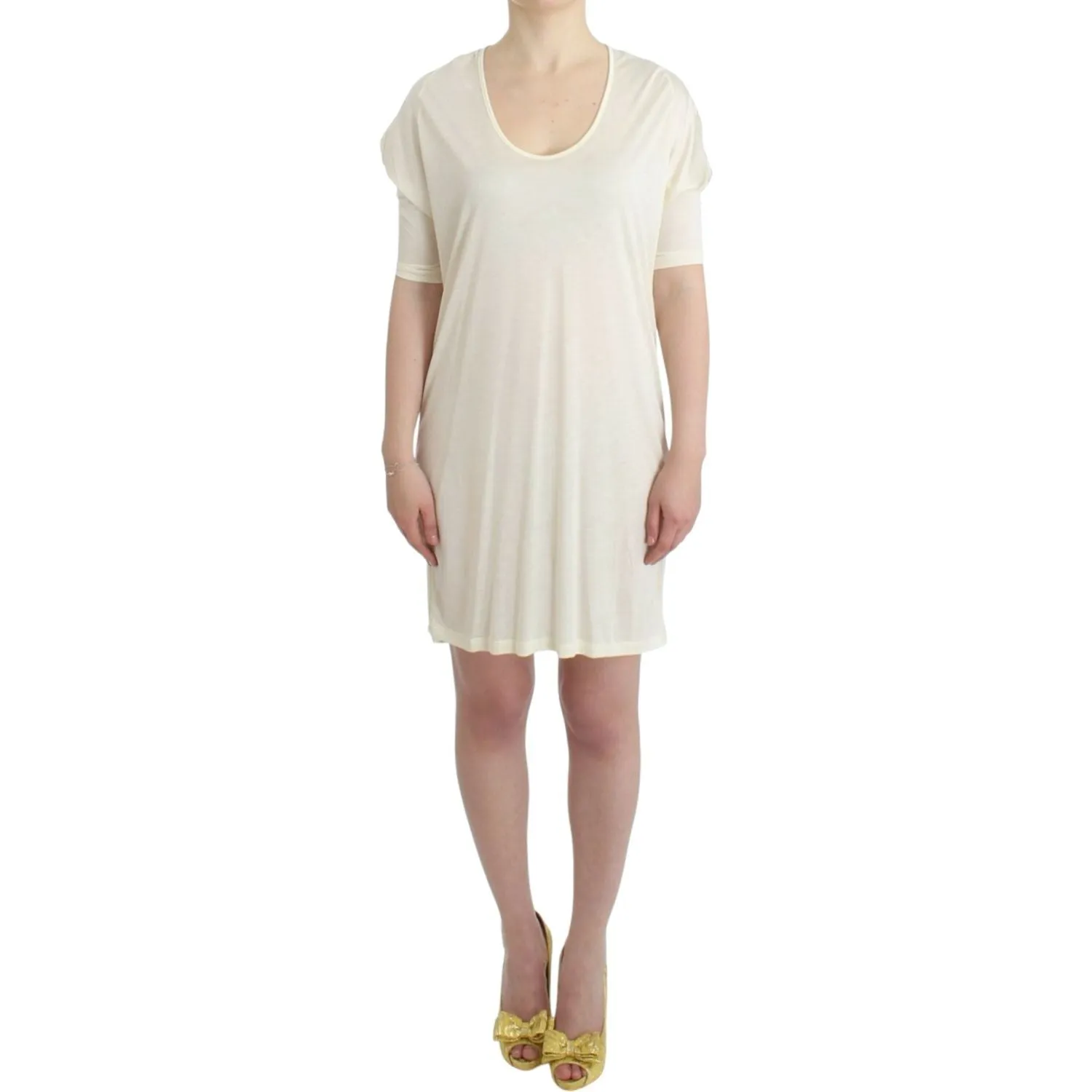 Costume National Chic White Modal Above-Knee Dress