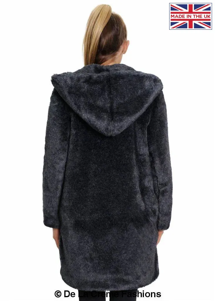 De La Creme - Women's Luxury Faux Fur Jacket Ladies Hooded Winter Coat