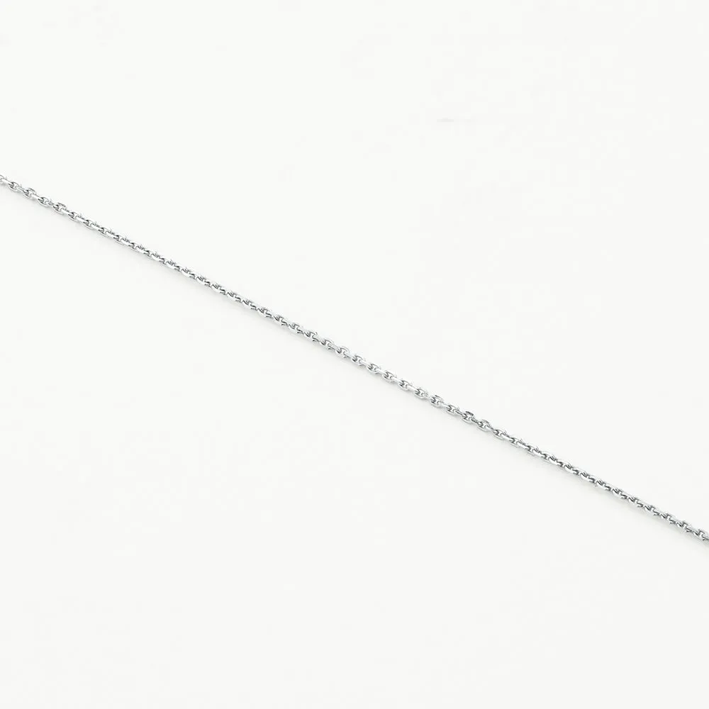 Diamond Engravable Disc Necklace in Silver