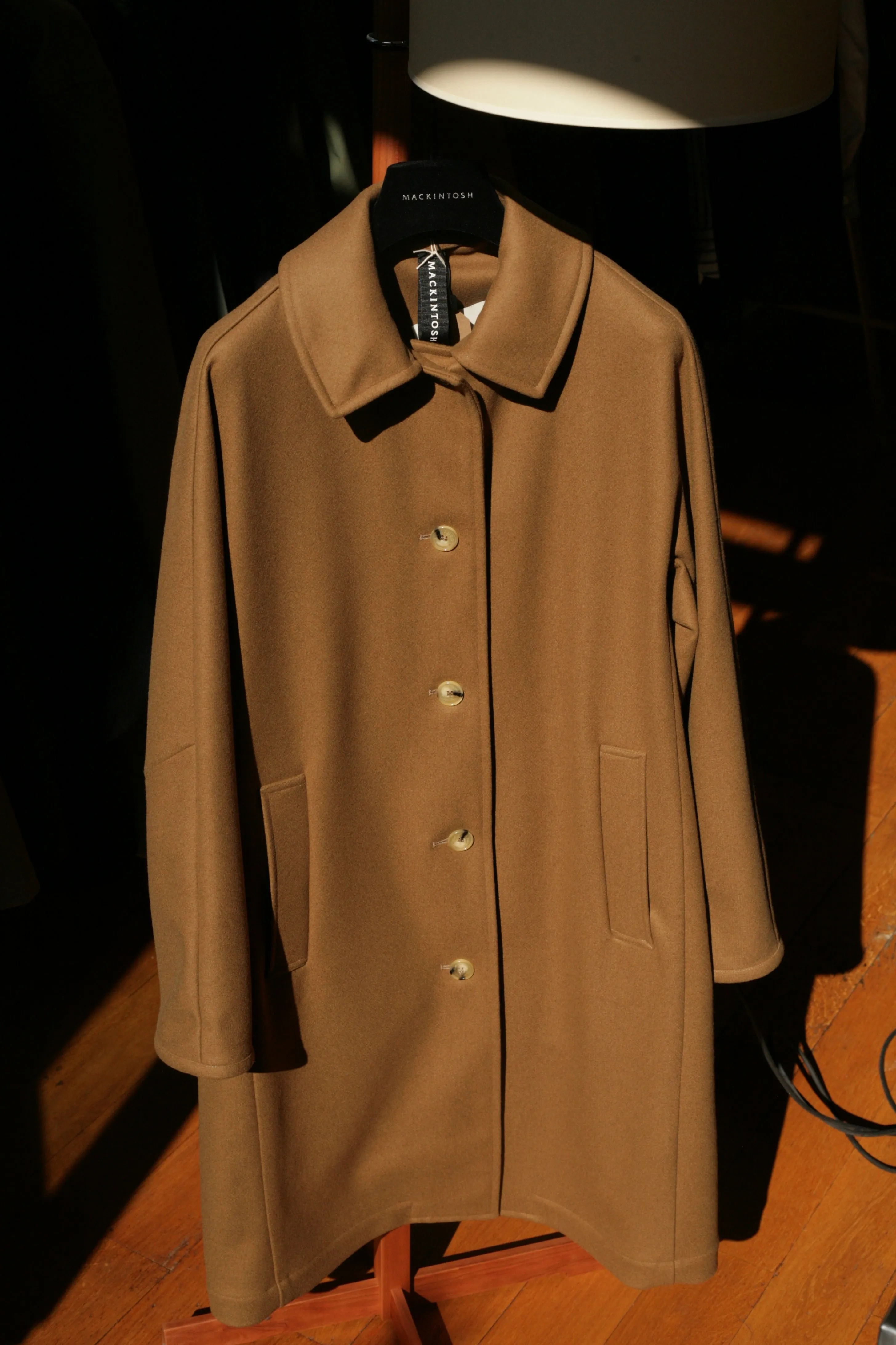 FAIRLIE Ladies Wool Long Coat in Camel Brown