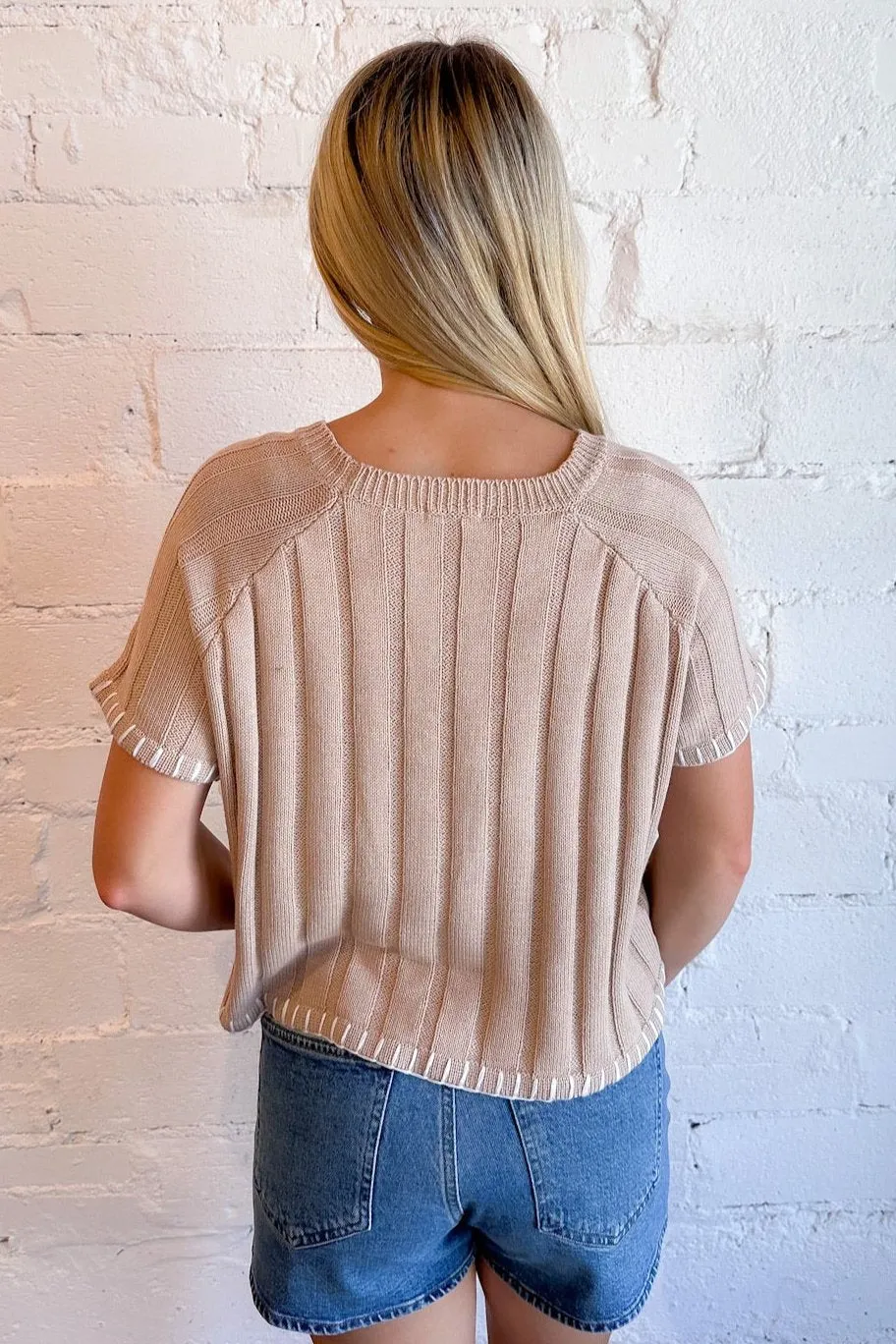 Fall In Love Short Sleeve Sweater Top