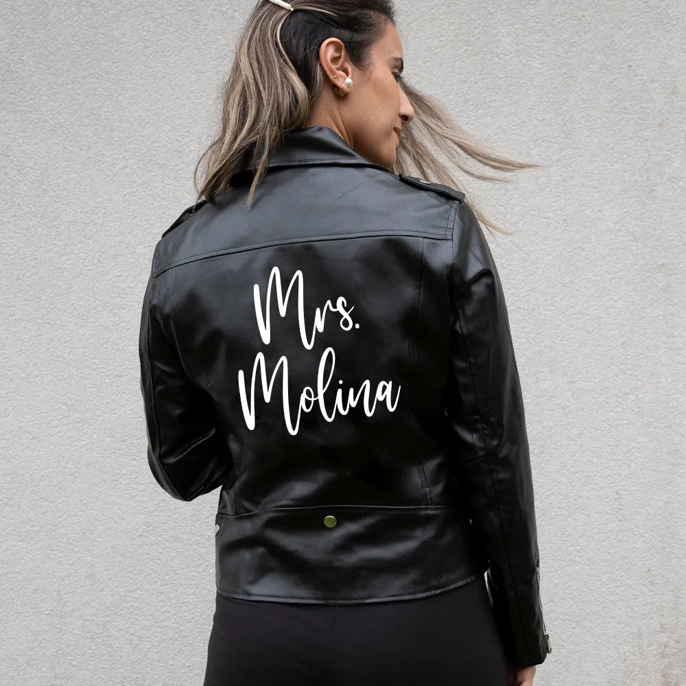 (Faux Leather) Customized Leather Jackets Bridal Gifts